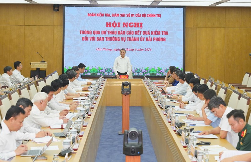 Hội nghị thông qua Dự thảo báo cáo kết quả kiểm tra đối với Ban Thường vụ Thành ủy Hải Phòng
